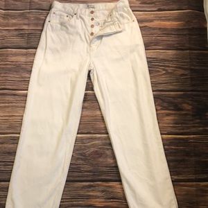 e’tica Ethically Made Goods Inc. White Button Front High Waist Jeans Sz 29 Jeans
